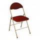 Chaise pliante velours rouge et or