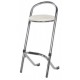 Tabouret chromé assise blanche