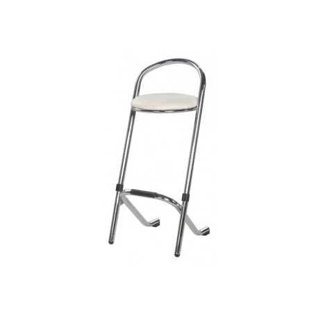 Tabouret chromé assise blanche