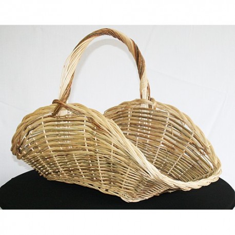 Grand Panier de Cueillette Arrondie Panière Corbeille de Fruits Légumes  Oeufs en Fer Grillagé Marron 32x39x46cm